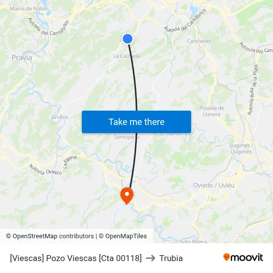 [Viescas]  Pozo Viescas [Cta 00118] to Trubia map