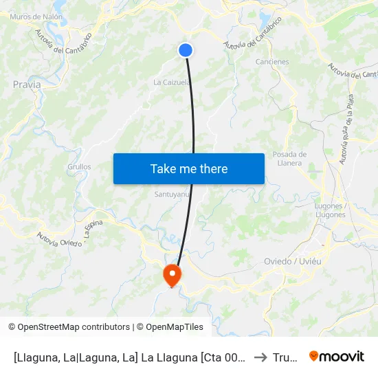 [Llaguna, La|Laguna, La]  La Llaguna [Cta 00121] to Trubia map