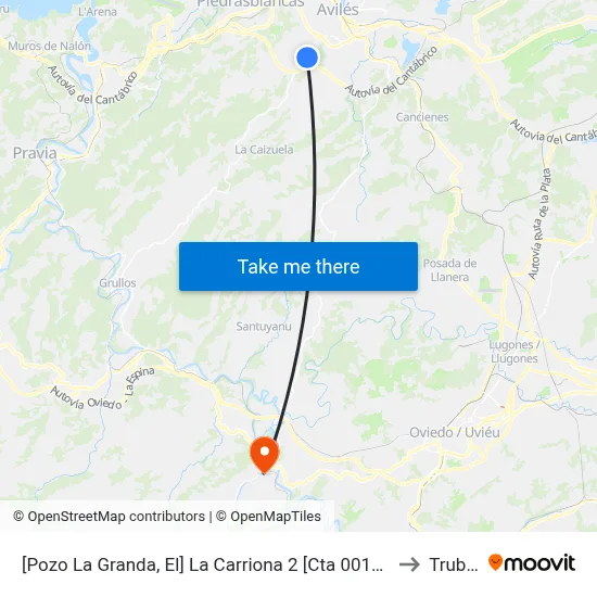 [Pozo La Granda, El]  La Carriona 2 [Cta 00131] to Trubia map