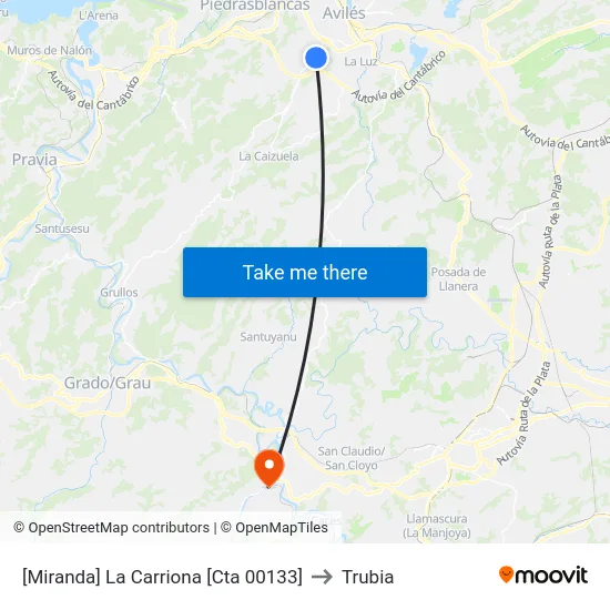 [Miranda]  La Carriona [Cta 00133] to Trubia map