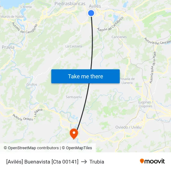 [Avilés]  Buenavista [Cta 00141] to Trubia map