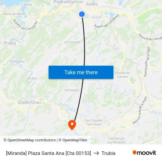 [Miranda]  Plaza Santa Ana [Cta 00153] to Trubia map