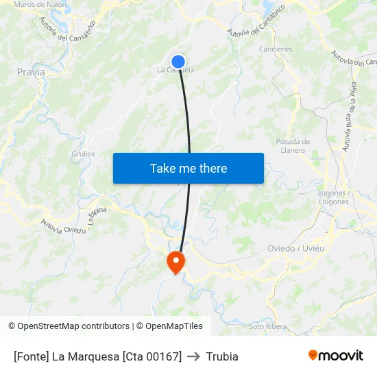 [Fonte]  La Marquesa [Cta 00167] to Trubia map