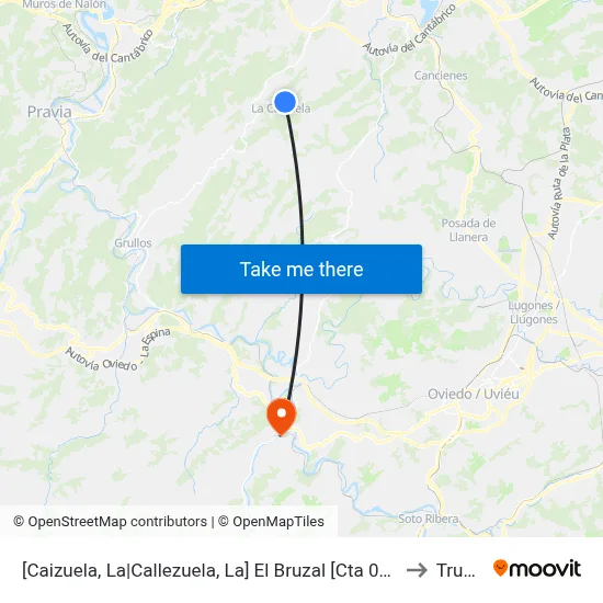 [Caizuela, La|Callezuela, La]  El Bruzal [Cta 00170] to Trubia map