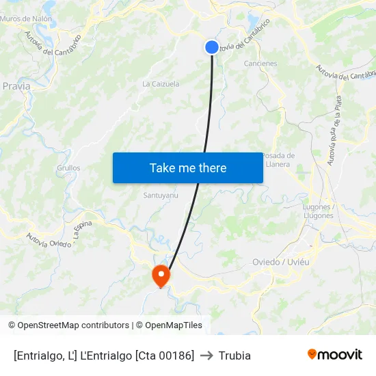 [Entrialgo, L']  L'Entrialgo [Cta 00186] to Trubia map