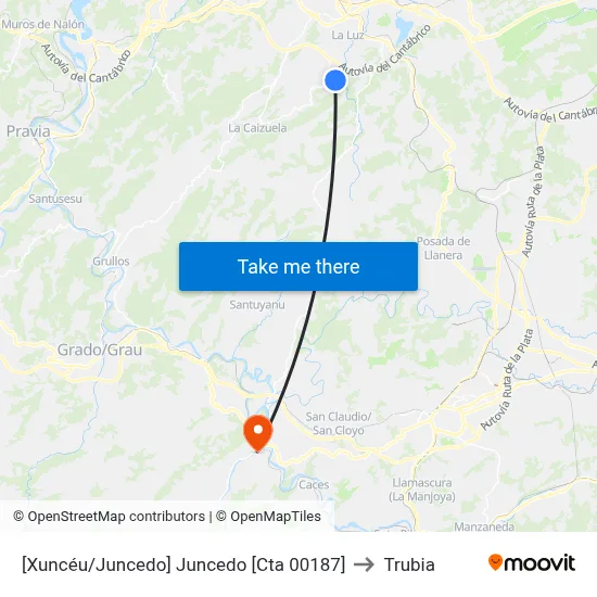 [Xuncéu/Juncedo]  Juncedo [Cta 00187] to Trubia map