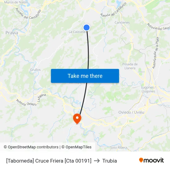 [Taborneda]  Cruce Friera [Cta 00191] to Trubia map