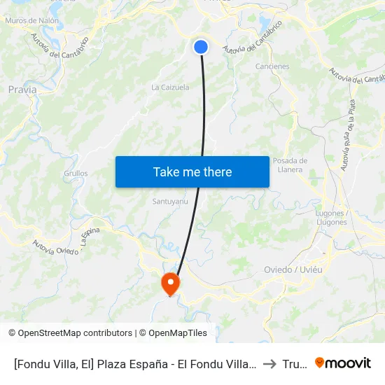 [Fondu Villa, El]  Plaza España - El Fondu Villa [Cta 00195] to Trubia map