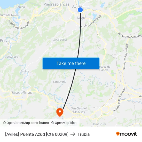 [Avilés]  Puente Azud [Cta 00209] to Trubia map