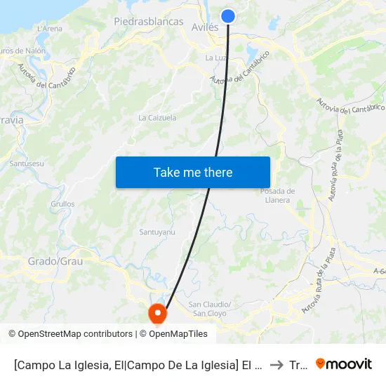 [Campo La Iglesia, El|Campo De La Iglesia]  El Campo La Iglesia [Cta 00265] to Trubia map