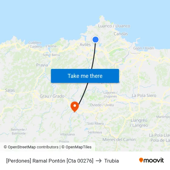 [Perdones]  Ramal Pontón [Cta 00276] to Trubia map