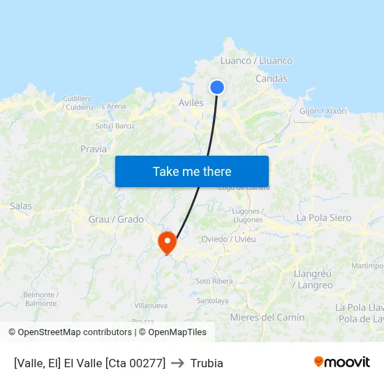 [Valle, El]  El Valle [Cta 00277] to Trubia map