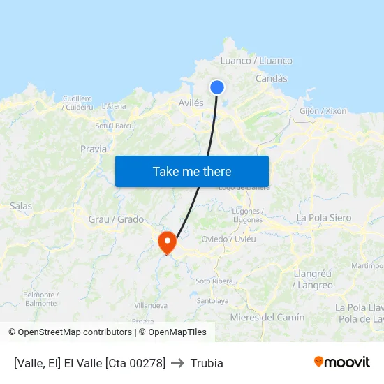 [Valle, El]  El Valle [Cta 00278] to Trubia map