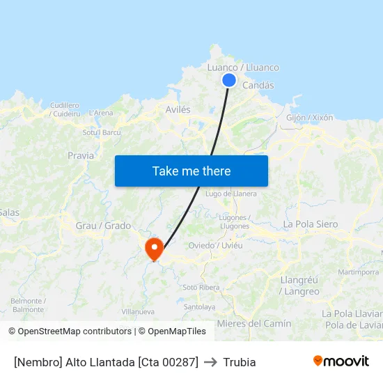 [Nembro]  Alto Llantada [Cta 00287] to Trubia map