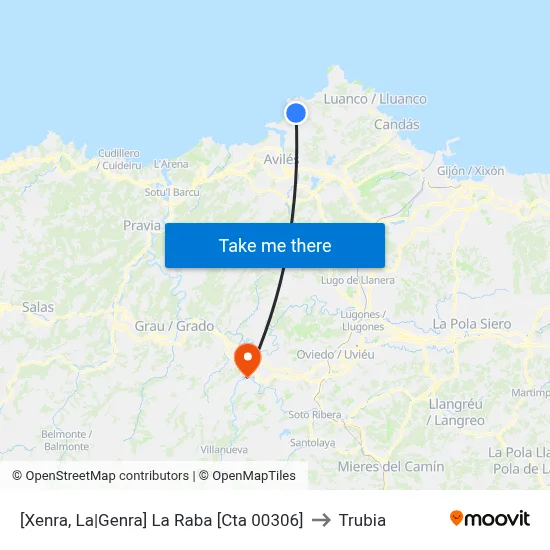 [Xenra, La|Genra]  La Raba [Cta 00306] to Trubia map