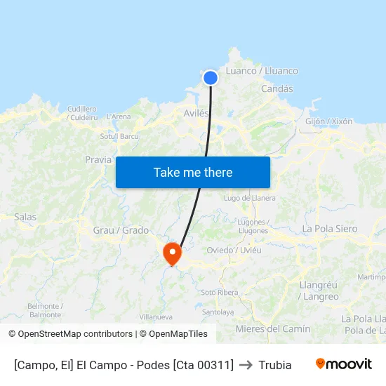 [Campo, El]  El Campo - Podes [Cta 00311] to Trubia map