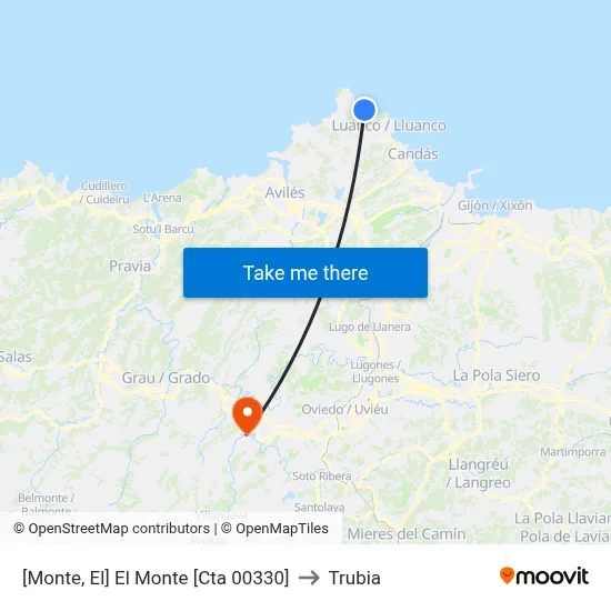 [Monte, El]  El Monte [Cta 00330] to Trubia map