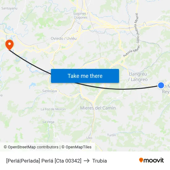 [Perlá|Perlada]  Perlá [Cta 00342] to Trubia map