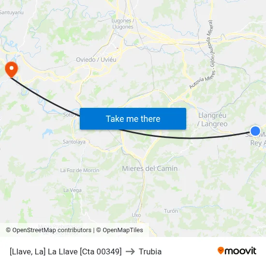 [Llave, La]  La Llave [Cta 00349] to Trubia map