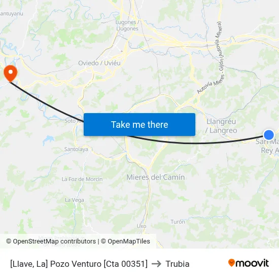 [Llave, La]  Pozo Venturo [Cta 00351] to Trubia map
