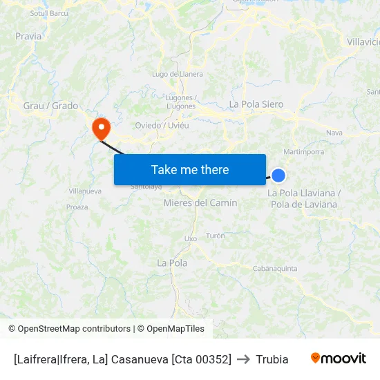 [Laifrera|Ifrera, La]  Casanueva [Cta 00352] to Trubia map