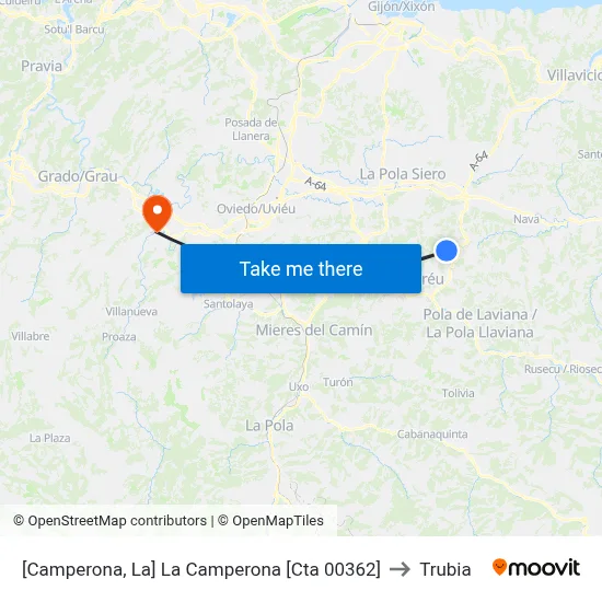 [Camperona, La]  La Camperona [Cta 00362] to Trubia map