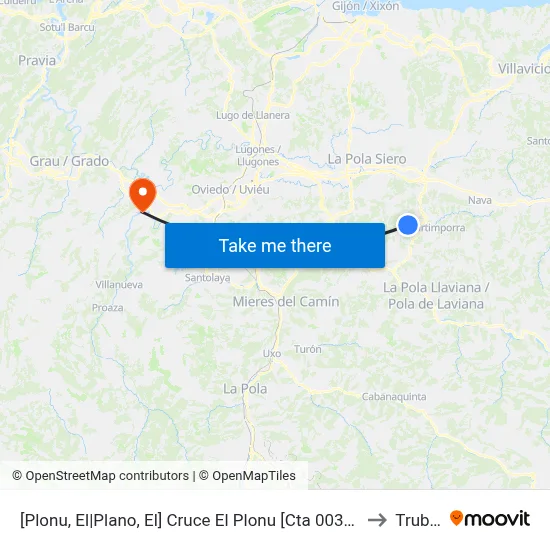 [Plonu, El|Plano, El]  Cruce El Plonu [Cta 00365] to Trubia map