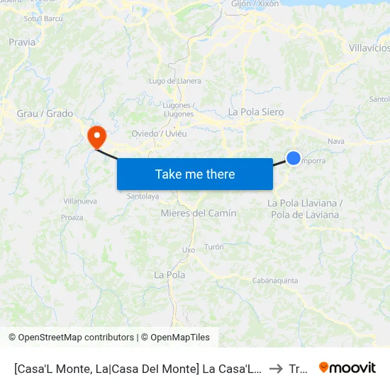 [Casa'L Monte, La|Casa Del Monte]  La Casa'L Monte [Cta 00372] to Trubia map