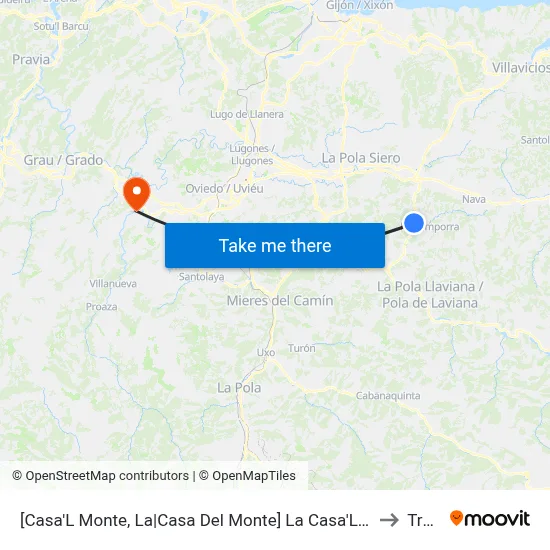 [Casa'L Monte, La|Casa Del Monte]  La Casa'L Monte [Cta 00373] to Trubia map
