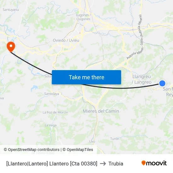 [Llantero|Lantero]  Llantero [Cta 00380] to Trubia map