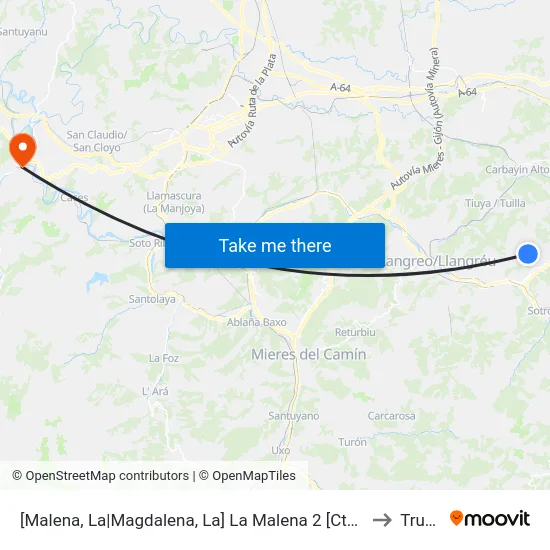 [Malena, La|Magdalena, La]  La Malena 2 [Cta 00383] to Trubia map
