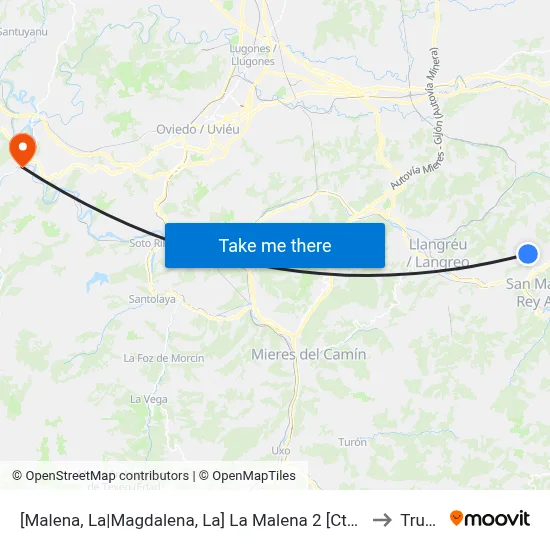 [Malena, La|Magdalena, La]  La Malena 2 [Cta 00384] to Trubia map