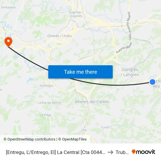 [Entregu, L'/Entrego, El]  La Central [Cta 00440] to Trubia map