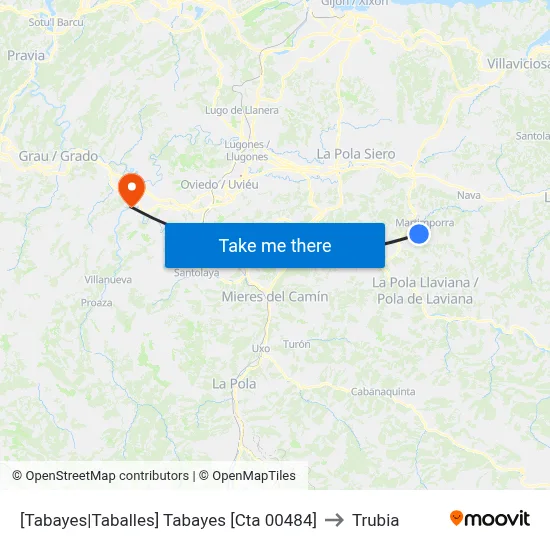 [Tabayes|Taballes]  Tabayes [Cta 00484] to Trubia map