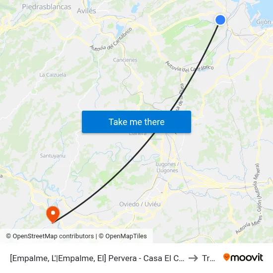 [Empalme, L'|Empalme, El]  Pervera - Casa El Cartero [Cta 00580] to Trubia map