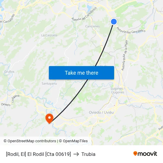[Rodil, El]  El Rodil [Cta 00619] to Trubia map