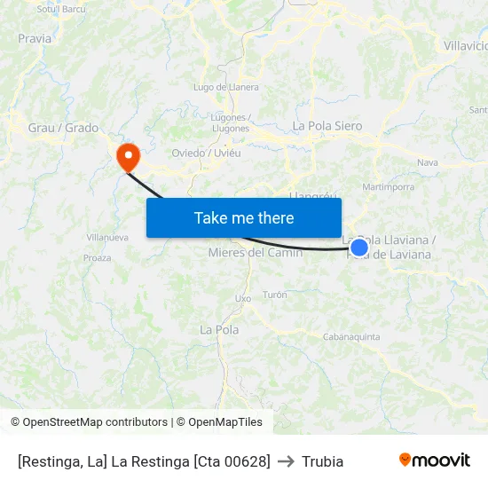 [Restinga, La]  La Restinga [Cta 00628] to Trubia map