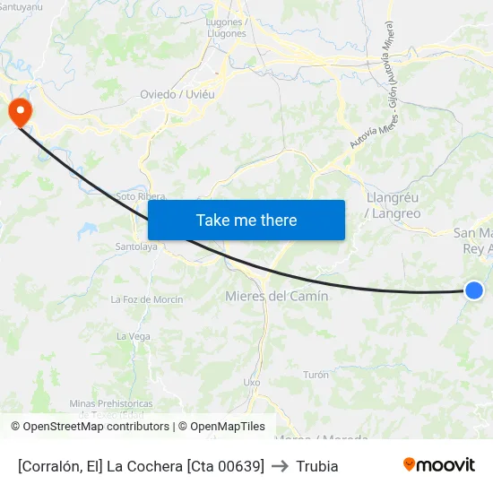 [Corralón, El]  La Cochera [Cta 00639] to Trubia map