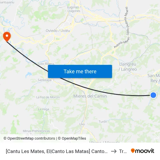 [Cantu Les Mates, El|Canto Las Matas]  Canto Las Matas [Cta 00641] to Trubia map