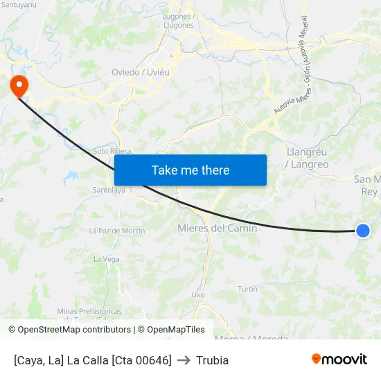 [Caya, La]  La Calla [Cta 00646] to Trubia map