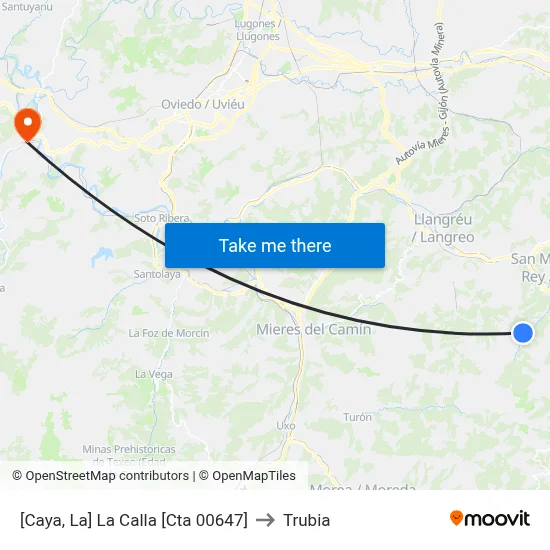 [Caya, La]  La Calla [Cta 00647] to Trubia map