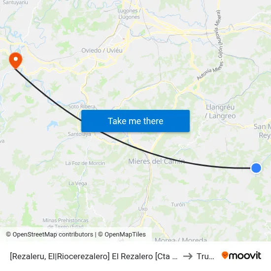 [Rezaleru, El|Riocerezalero]  El Rezalero [Cta 00650] to Trubia map