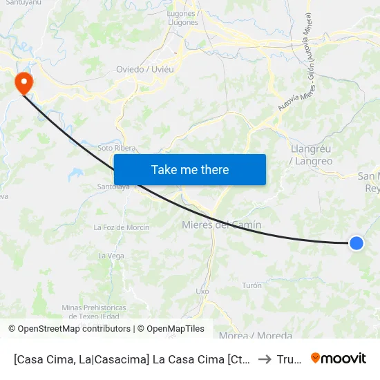 [Casa Cima, La|Casacima]  La Casa Cima [Cta 00656] to Trubia map