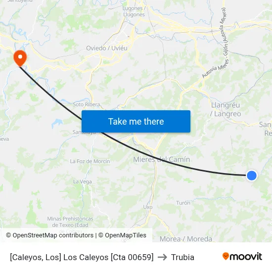 [Caleyos, Los]  Los Caleyos [Cta 00659] to Trubia map