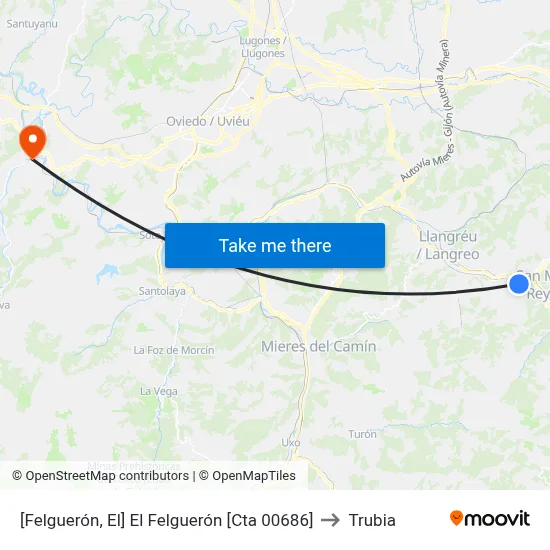 [Felguerón, El]  El Felguerón [Cta 00686] to Trubia map