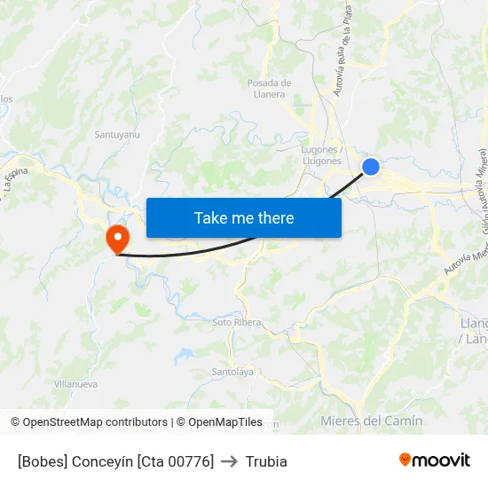 [Bobes]  Conceyín [Cta 00776] to Trubia map