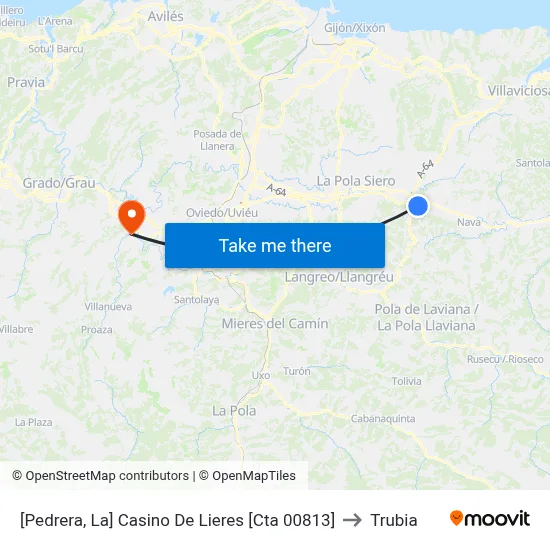 [Pedrera, La]  Casino De Lieres [Cta 00813] to Trubia map