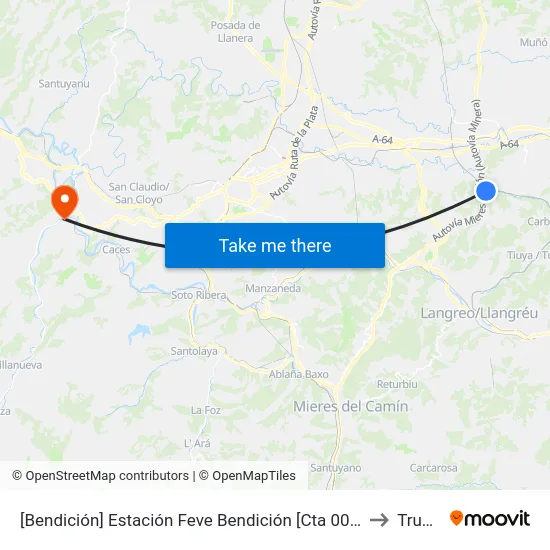 [Bendición]  Estación Feve Bendición [Cta 00879] to Trubia map