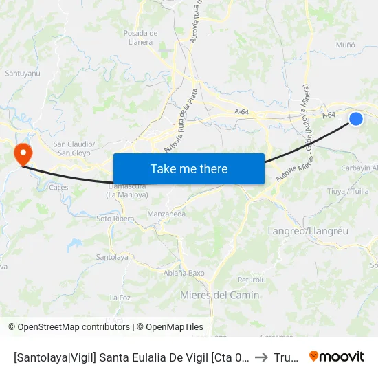 [Santolaya|Vigil]  Santa Eulalia De Vigil [Cta 00885] to Trubia map