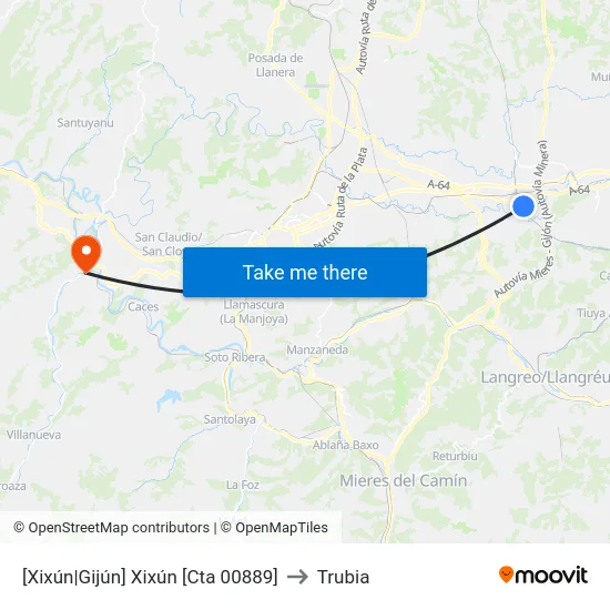 [Xixún|Gijún]  Xixún [Cta 00889] to Trubia map